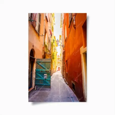 Poster vicolo di luce e colori • Wallissimo®