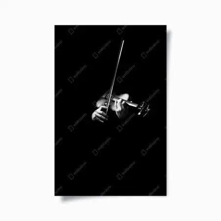 Poster violino in controluce su sfondo nero • Wallissimo®