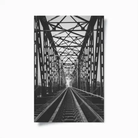 Poster ponte ferroviario in prospettiva monocromatica • Wallissimo®