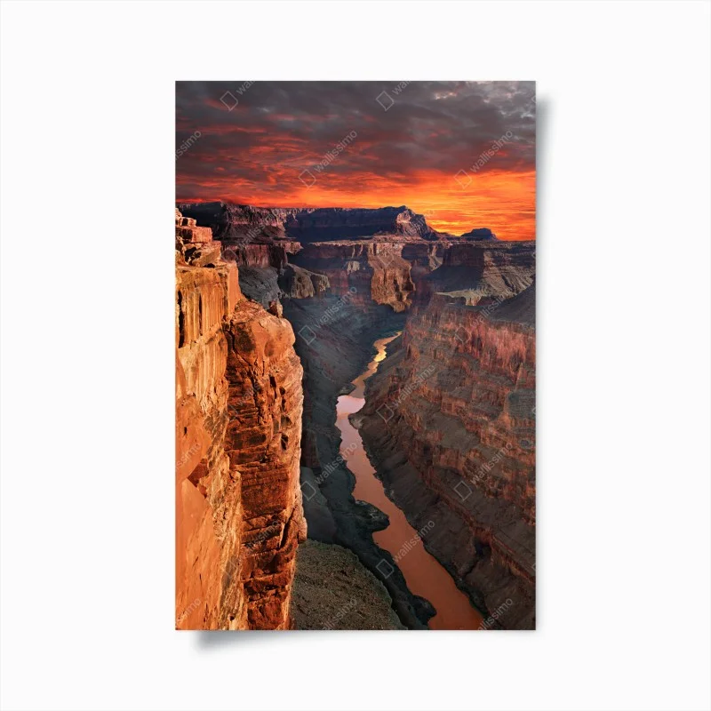 Poster panorama mozzafiato del Grand Canyon al tramonto
