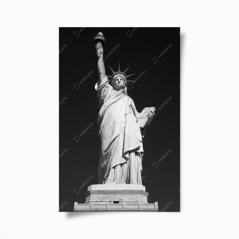 Poster stile urbano: Statua della Libertà in bianco e nero