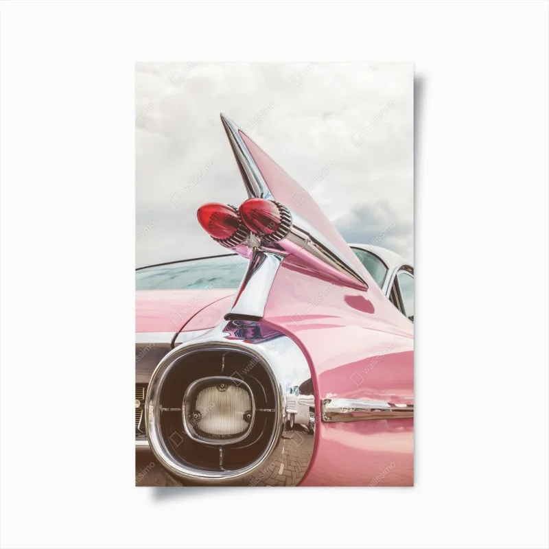 Poster eleganza retrò: coda a pinna di auto d'epoca