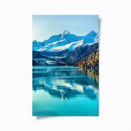 Poster riflessi delle montagne innevate • Wallissimo®
