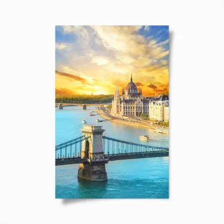 Poster tramonto sul Danubio a Budapest • Wallissimo®
