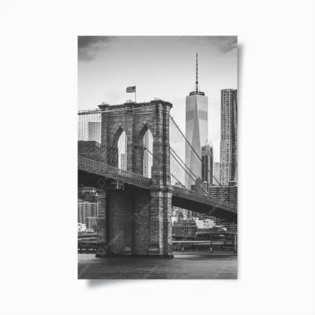 Poster ponte di Brooklyn e skyline di New York in bianco e nero • Wallissimo®