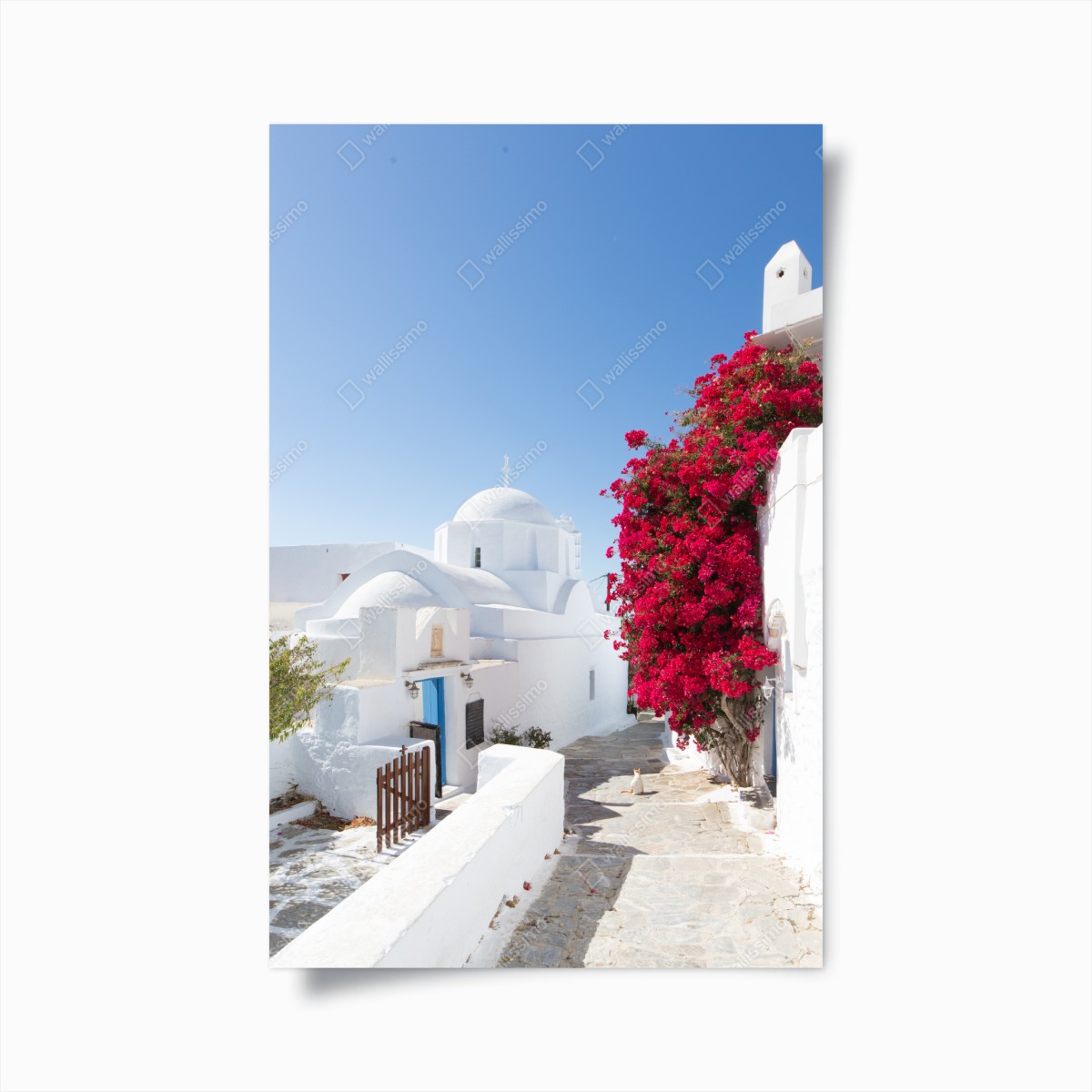 Poster scorcio mediterraneo fiorito • Wallissimo®