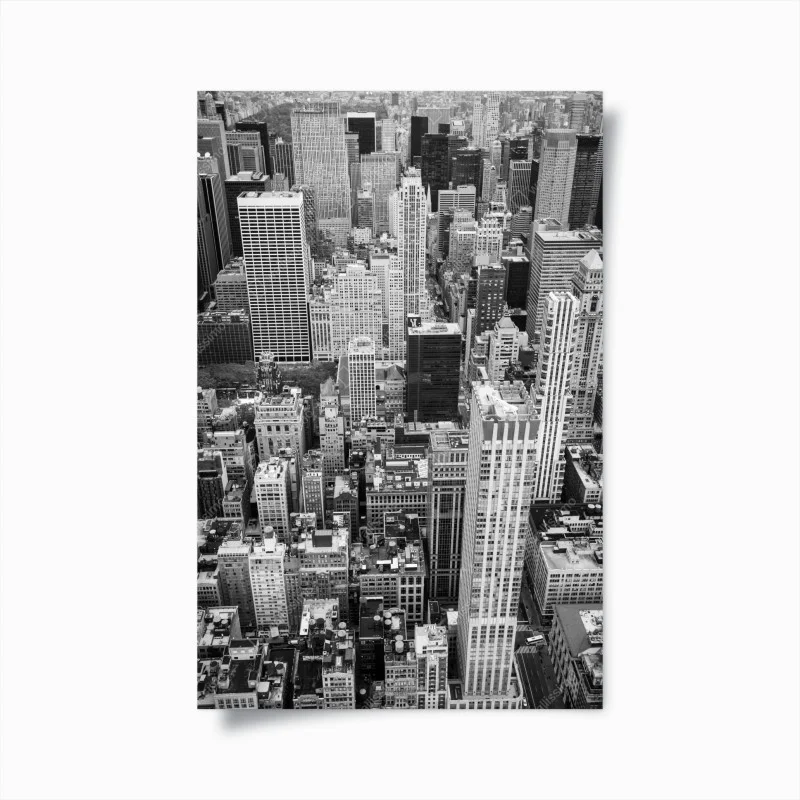 Poster vista aerea di Manhattan in bianco e nero