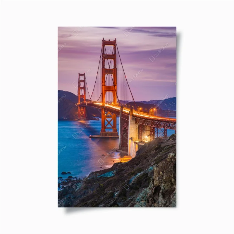 Poster tramonto sul Golden Gate vista da Baker Beach