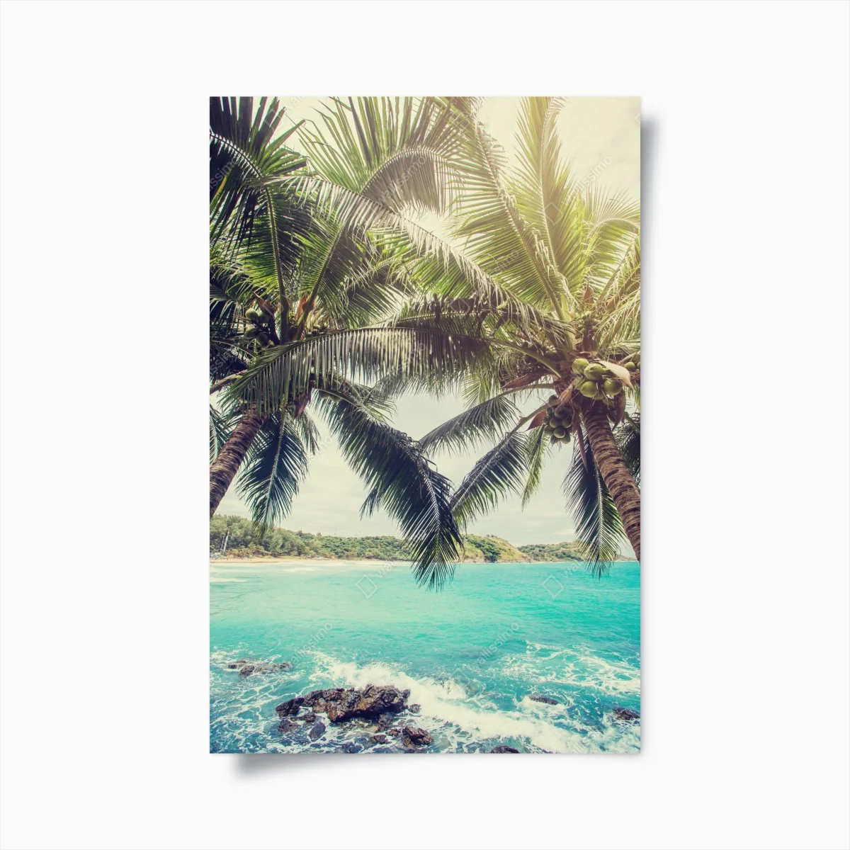 Poster sogno tropicale palme e mare turchese • Wallissimo® Poster sogno tropicale palme e mare turchese • Wallissimo®
