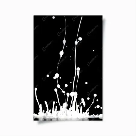 Poster danza di spruzzi bianchi su sfondo nero • Wallissimo®
