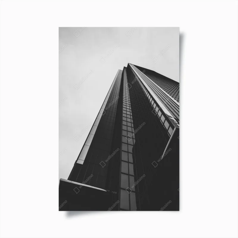 Poster prospettiva verticale di un grattacielo moderno