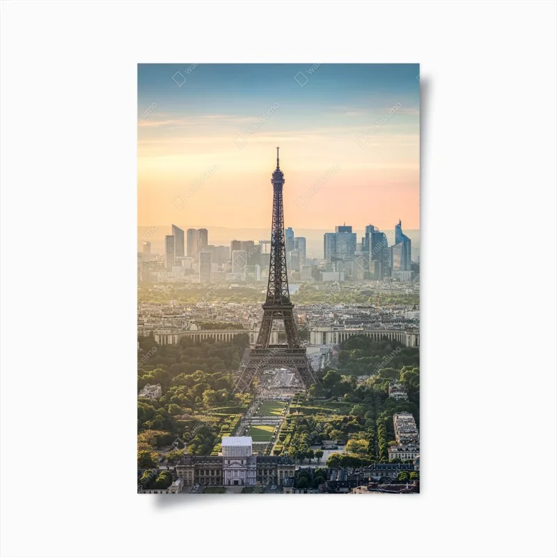 Poster tramonto su Parigi e la Torre Eiffel