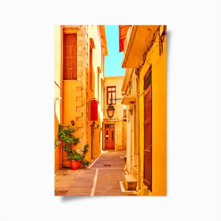 Poster vicolo soleggiato di Rethymno • Wallissimo®