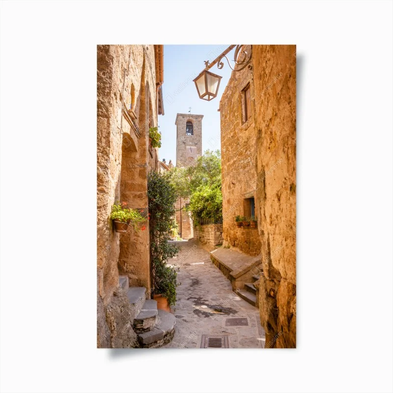 Poster vicolo medievale a Civita di Bagnoregio