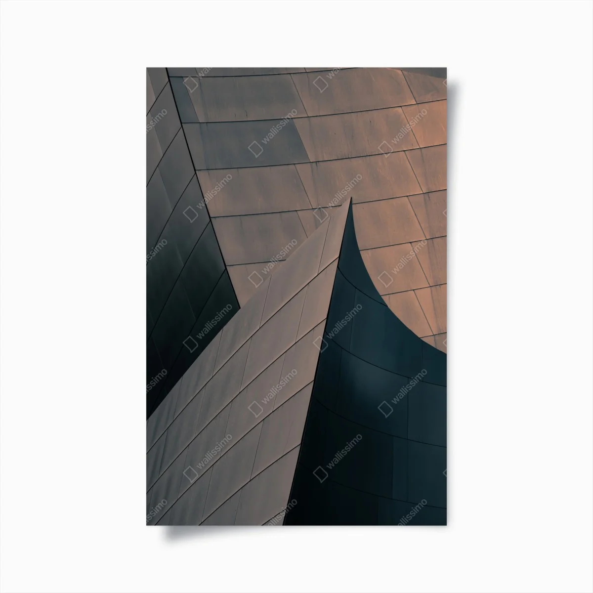 Poster curve e superfici metalliche astratte • Wallissimo® Poster curve e superfici metalliche astratte • Wallissimo®