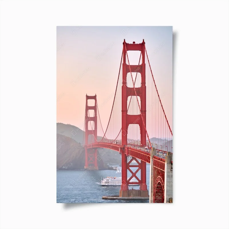 Poster maestoso Golden Gate al tramonto