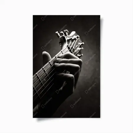 Poster mano sul manico: armonia in bianco e nero • Wallissimo®