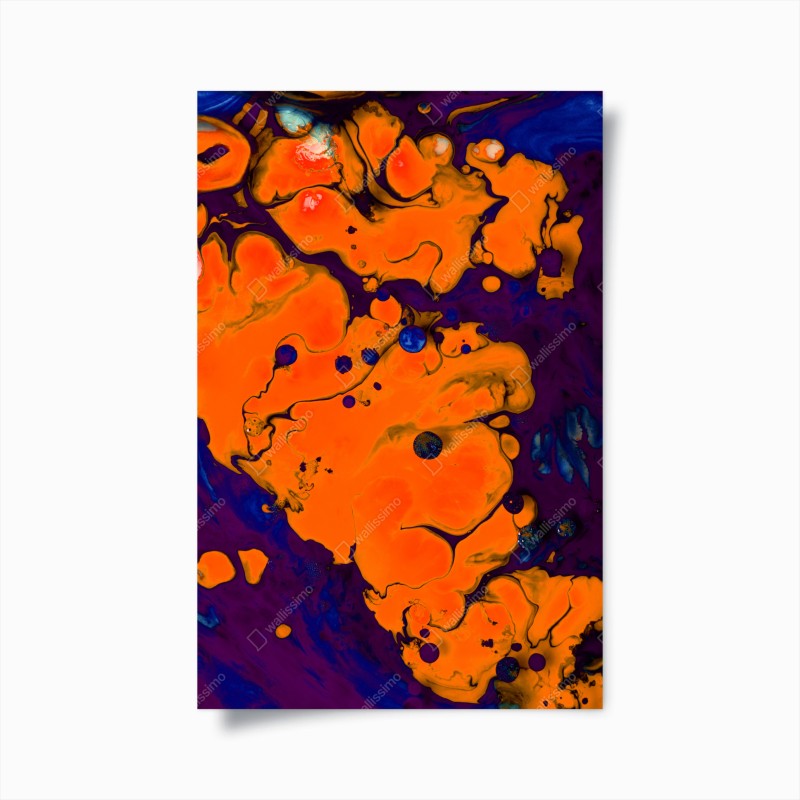 Poster esplosione arancione su sfondo viola