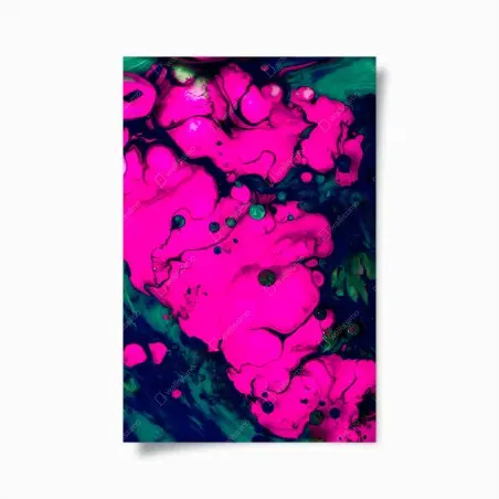 Poster astrazione fluida rosa e smeraldo • Wallissimo®