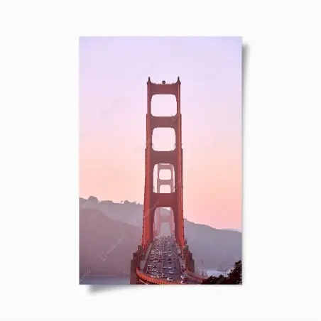 Poster vista sul Golden Gate al tramonto • Wallissimo®