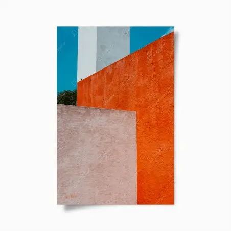 Poster geometrie colorate su parete urbana • Wallissimo®