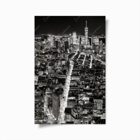 Poster skyline notturno di New York in bianco e nero • Wallissimo®