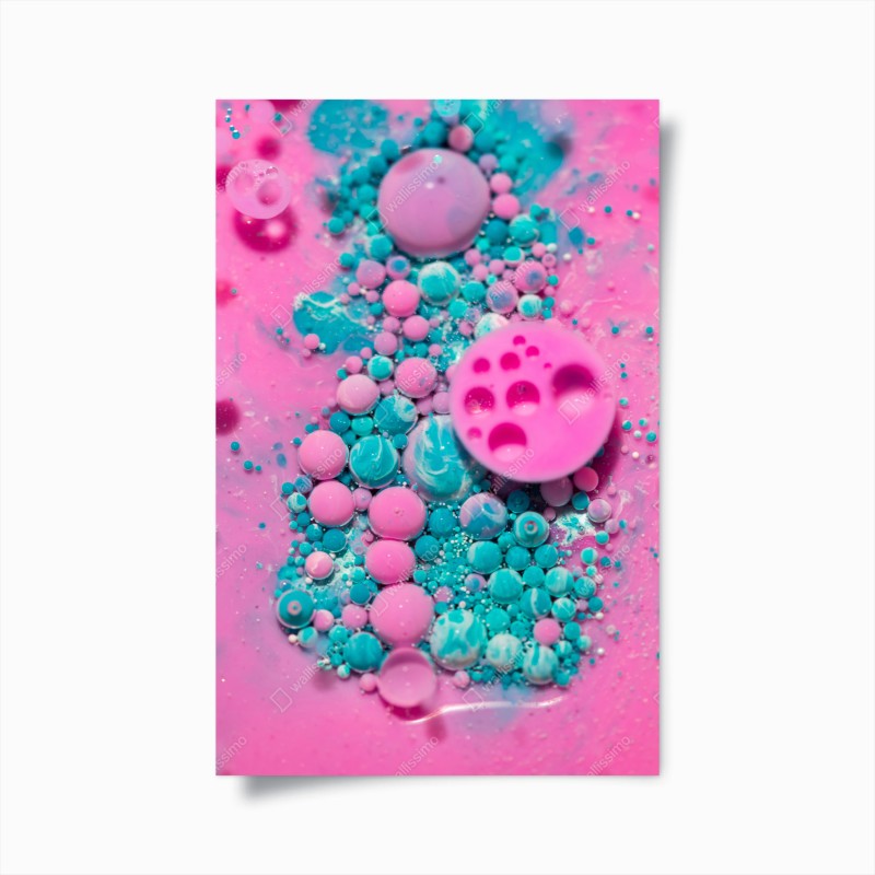 Poster motivo marmorizzato rosa e turchese