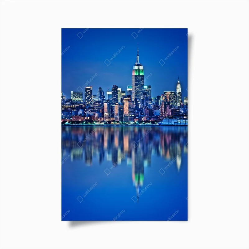 Poster riflessi notturni sullo skyline di New York
