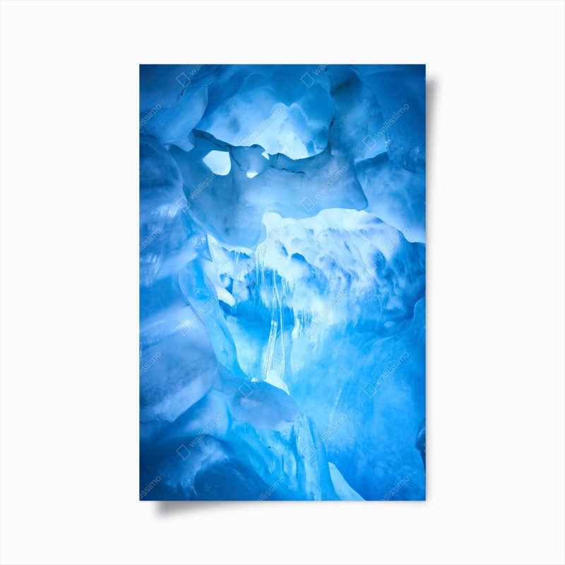 Poster grotta di ghiaccio blu: paesaggio sotterraneo