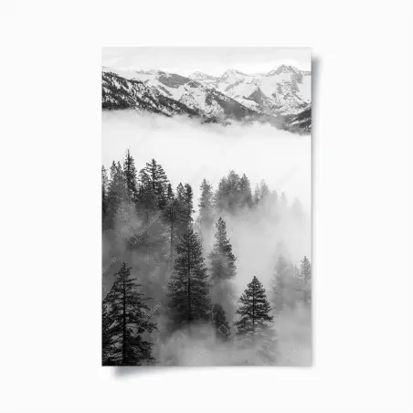Poster nebbia tra le sequoie del Giant Forest, Sierra Nevada • Wallissimo®