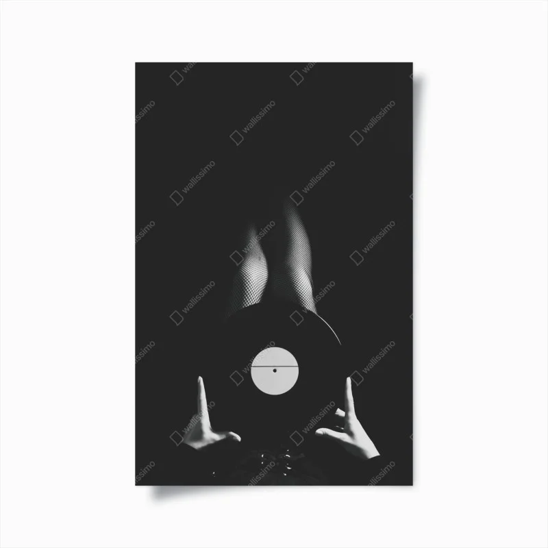 Poster sensualità sonora in bianco e nero