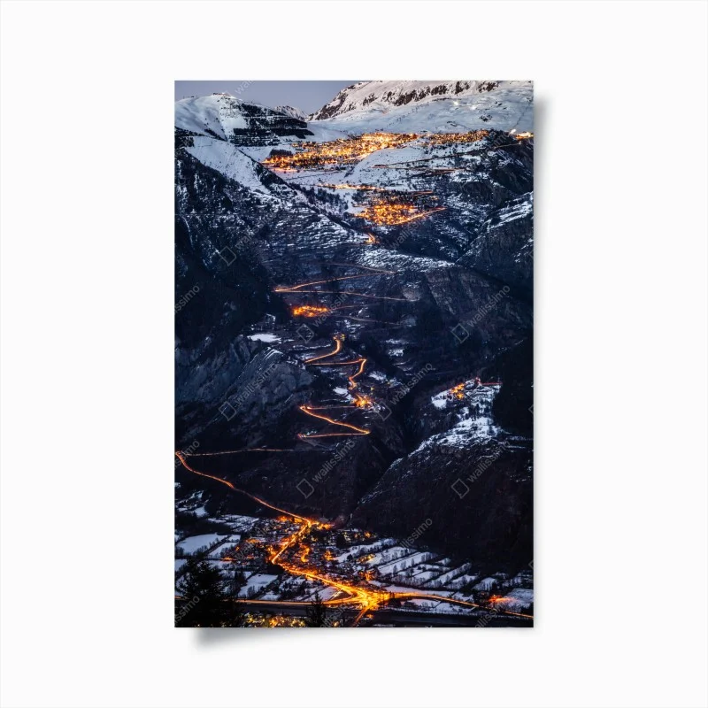 Poster notte magica sulla salita di Alpe d'Huez