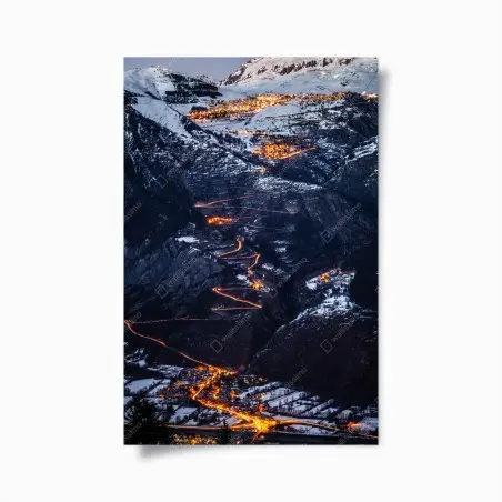 Poster notte magica sulla salita di Alpe d'Huez • Wallissimo®