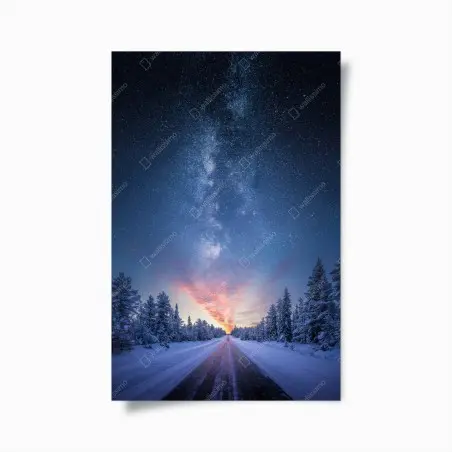 Poster strada verso la via lattea all'alba • Wallissimo®