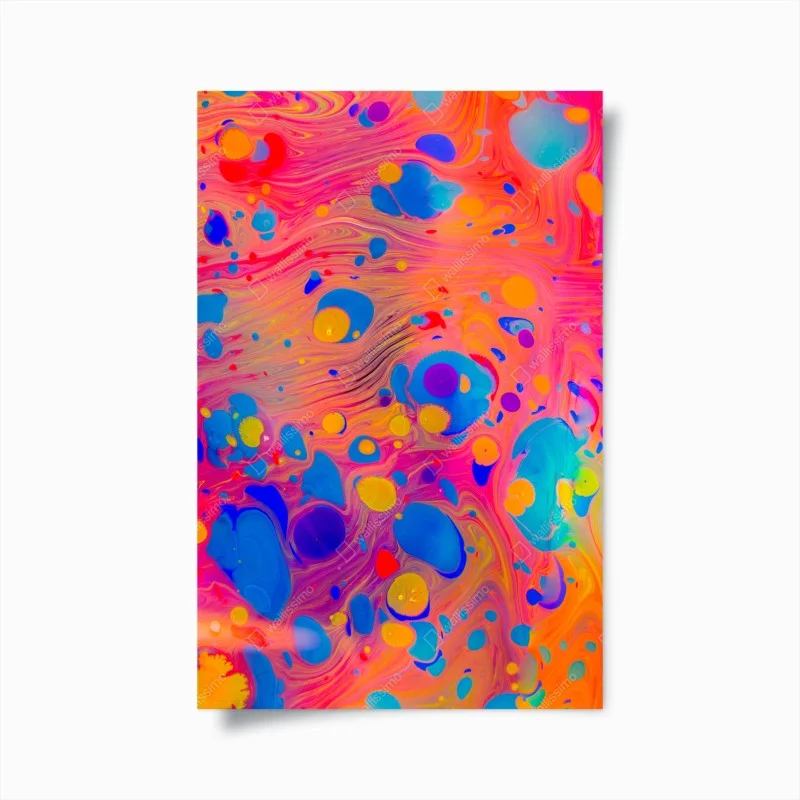 Poster motivo marmorizzato ottomano multicolore