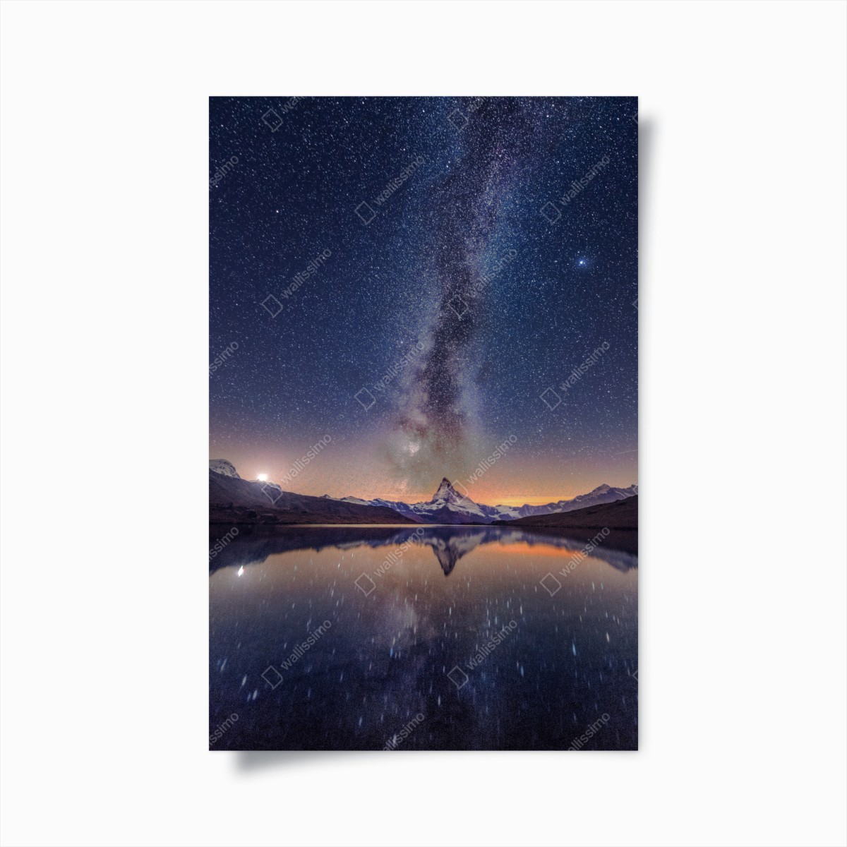Poster via lattea e montagna riflessa • Wallissimo®