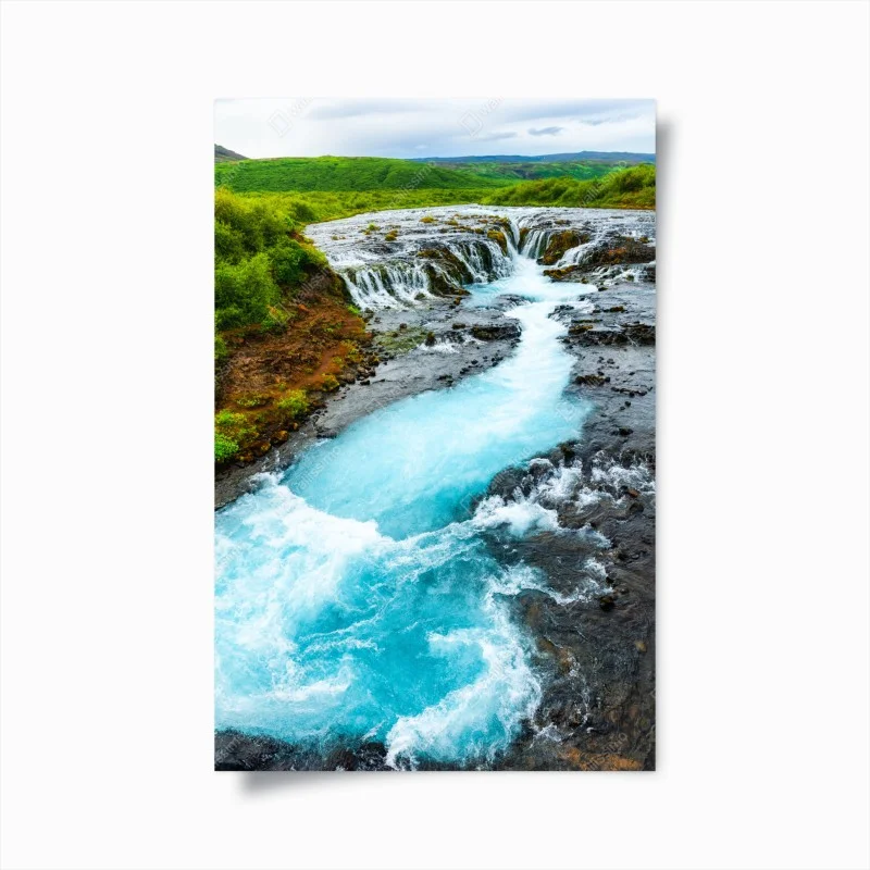 Poster cascata turchese di Bruarfoss