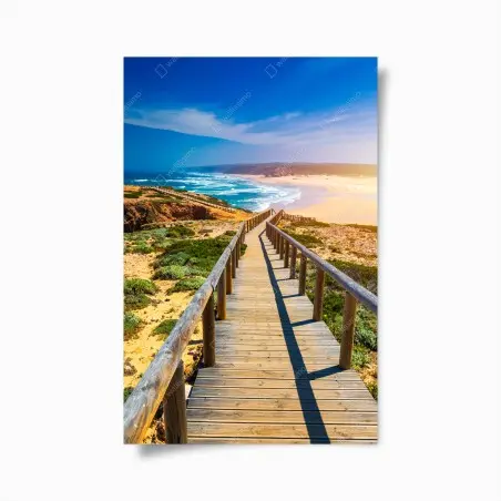 Poster passerella verso il mare di Praia da Bordeira • Wallissimo®