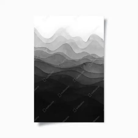 Poster paesaggio montano a strati in inchiostro • Wallissimo®
