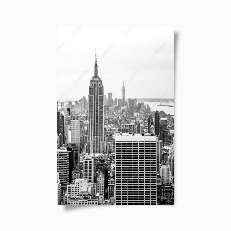 Poster skyline iconico di New York in bianco e nero