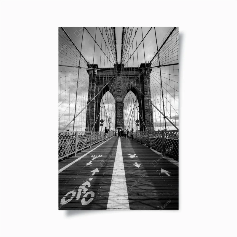Poster ponte di Brooklyn: prospettiva in bianco e nero