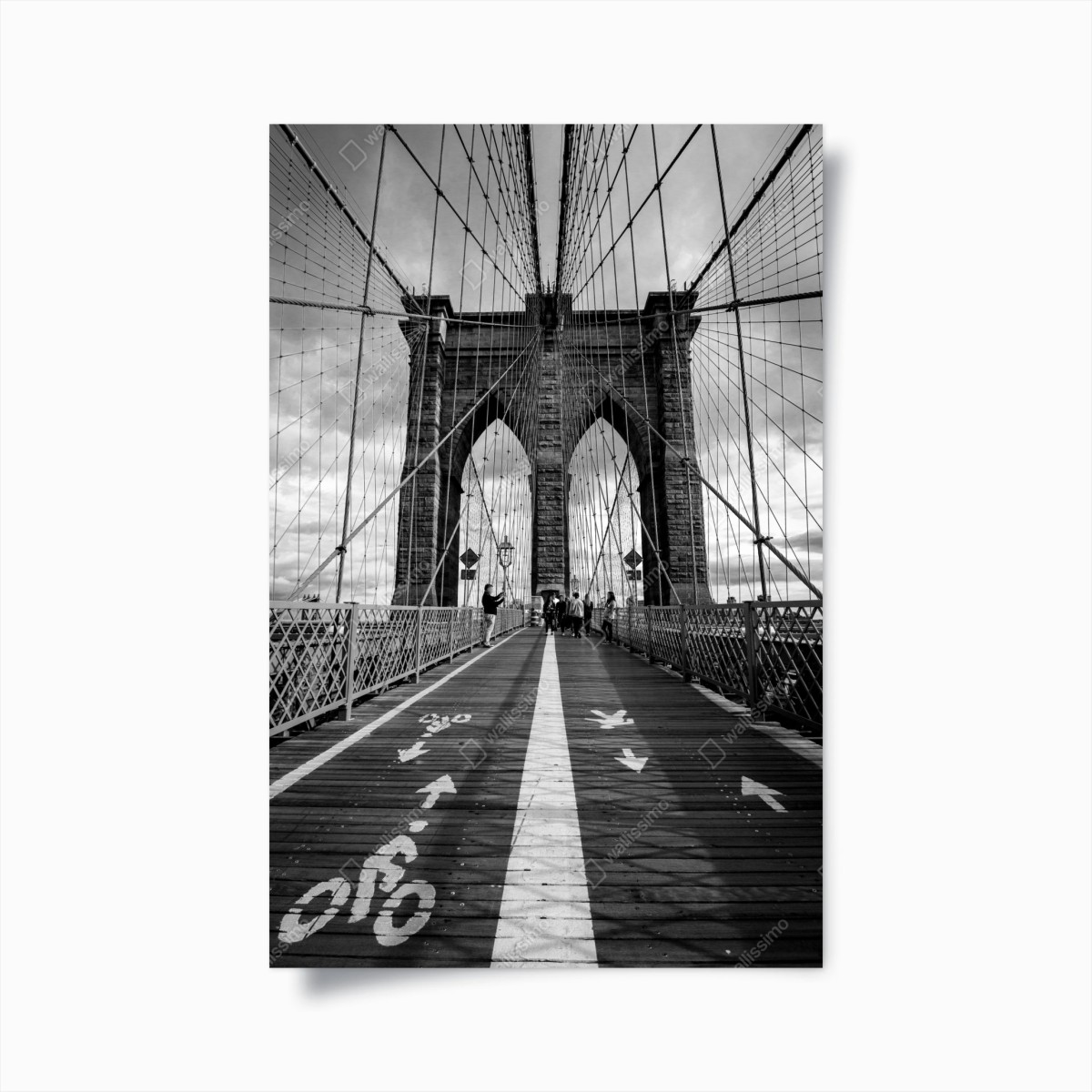 Poster ponte di Brooklyn: prospettiva in bianco e nero • Wallissimo®