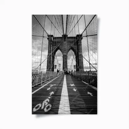 Poster ponte di Brooklyn: prospettiva in bianco e nero • Wallissimo®