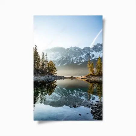 Poster riflessi delle montagne sul lago • Wallissimo®