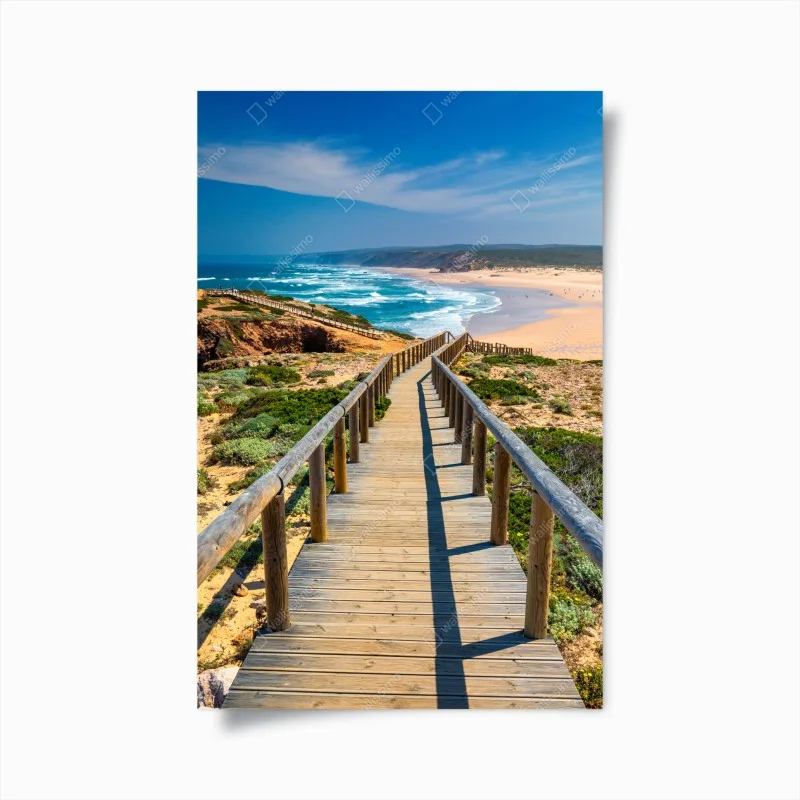Poster passerella verso l'oceano a Praia da Bordeira
