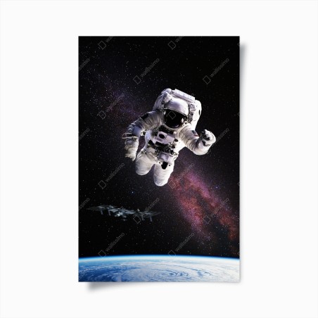 Poster astronauta in orbita sopra la terra • Wallissimo®