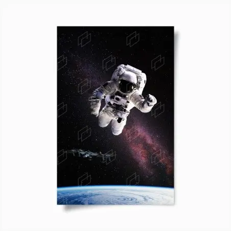 Poster astronauta in orbita sopra la terra • Wallissimo®