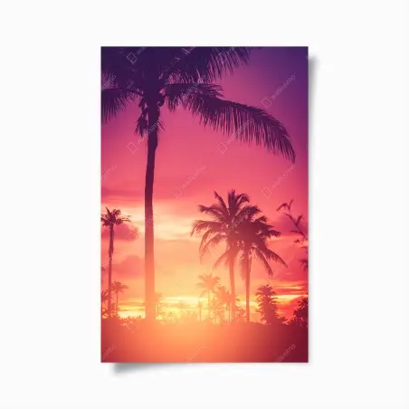 Poster tramonto tropicale in silhouette • Wallissimo®