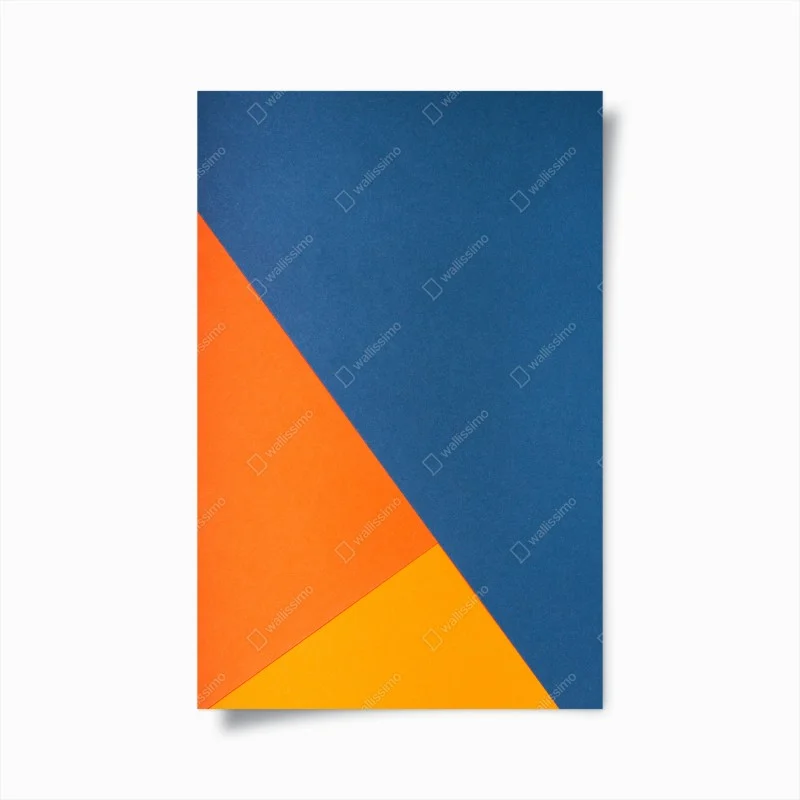 Poster composizione geometrica blu e arancione