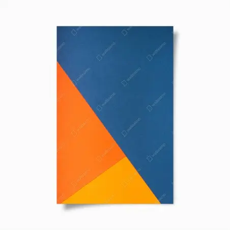 Poster composizione geometrica blu e arancione • Wallissimo®